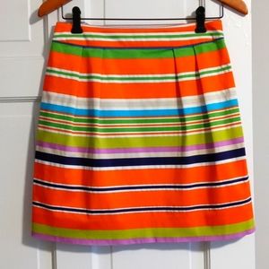 kate spade Bright Orange Multi-Stripe Cotton Skirt